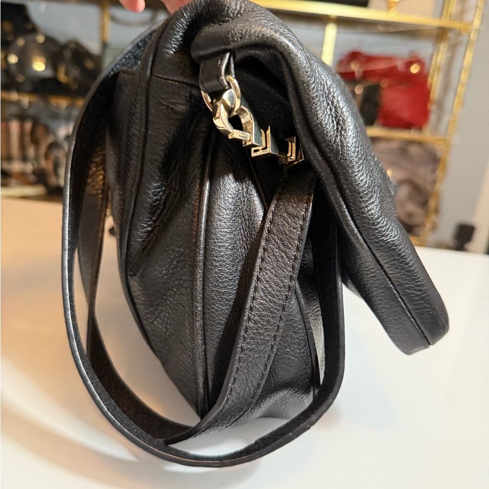 Tory Burch Amanda Black Foldover Messenger/Crossbody Bag. - Picture 5 of 13